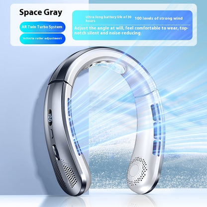 Rechargeable Ultra-quiet Lazy Portable Mini Turbine Bladeless Halter Fan