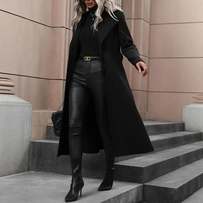 Women's Minimalist Basic Belt King-size Coat