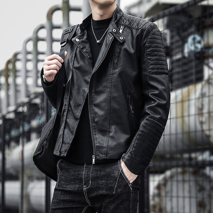 Mens Leather Jacket Coat Autumn Winter Rugged Premium Craft