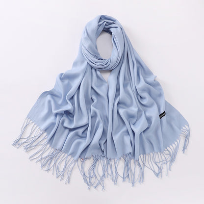Autumn And Winter Cashmere-like Solid Color Long Scarf