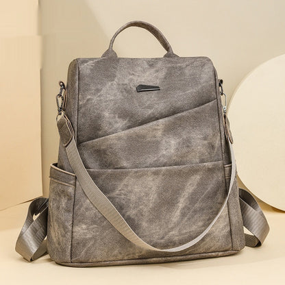 Women's Soft Leather Backpack Bag Leisure Commute Simple Travel Schoolbag