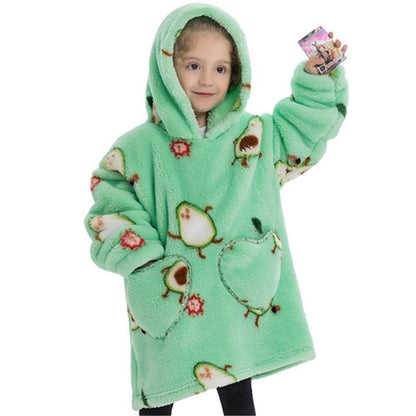 The Lazy Blanket: Oversized Cotton Velvet Hooded Blanket