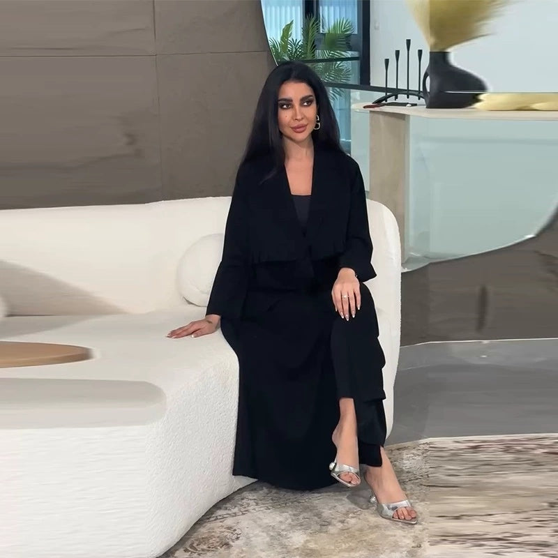 Casual Loose-fitting Fashionable Long Trench Coat With Long Sleeves