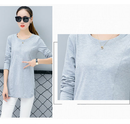 Casual Slim Solid Color Top Bottoming Shirt