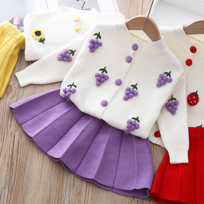 The Mink Wool: Two-Piece Baby Girl Mink Wool Sweater Dress
