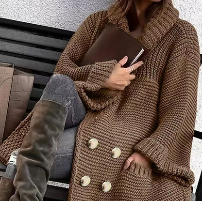 Elegant Polo Collar Plus Size Women's Coat