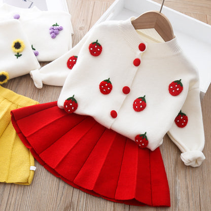 The Mink Wool: Two-Piece Baby Girl Mink Wool Sweater Dress