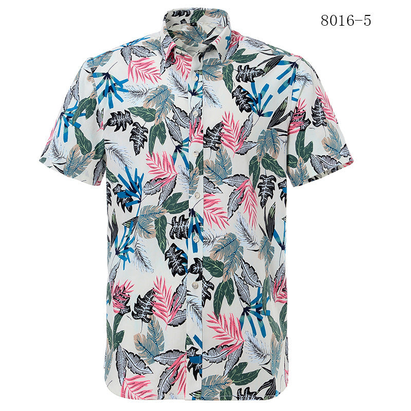European Beach Aesthetic Printed Short Sleeve Shirt