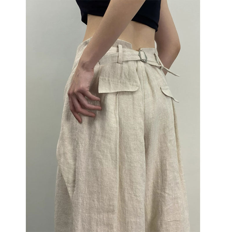 Large Pleated Wide-leg Pants