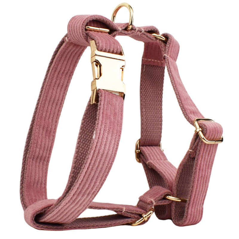 Corduroy Pet Collar Traction Rope