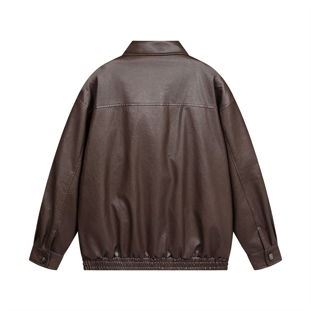 Mens Leather Coat Brand Zipper Signature Craftsmanship