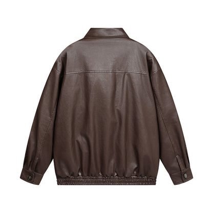 Mens Leather Coat Brand Zipper Signature Craftsmanship