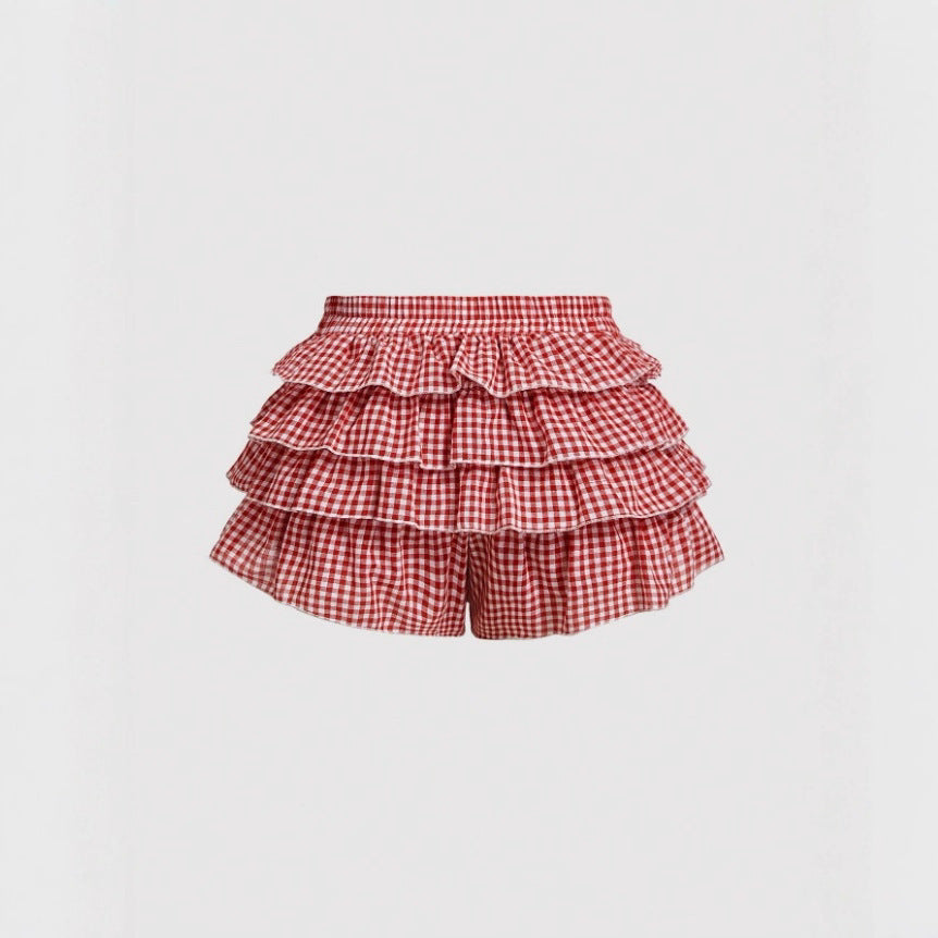Summer Skirt Love Plaid Skirt Shorts
