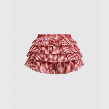 Summer Skirt Love Plaid Skirt Shorts