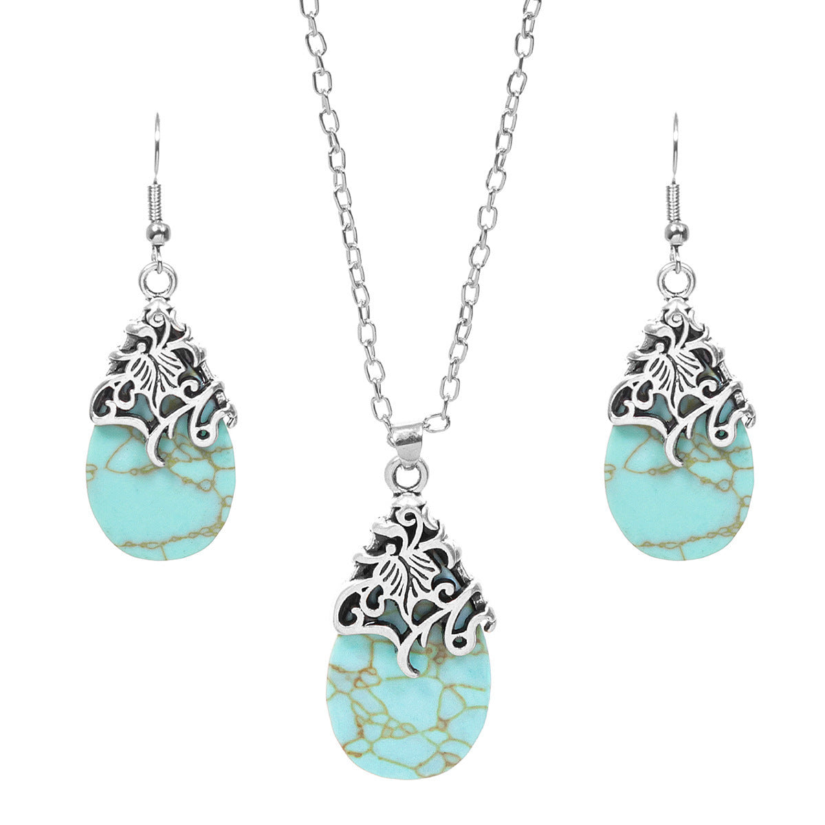 New Vintage Earrings Necklace Exquisite Fashion Necklace Bohemian Party Accessories