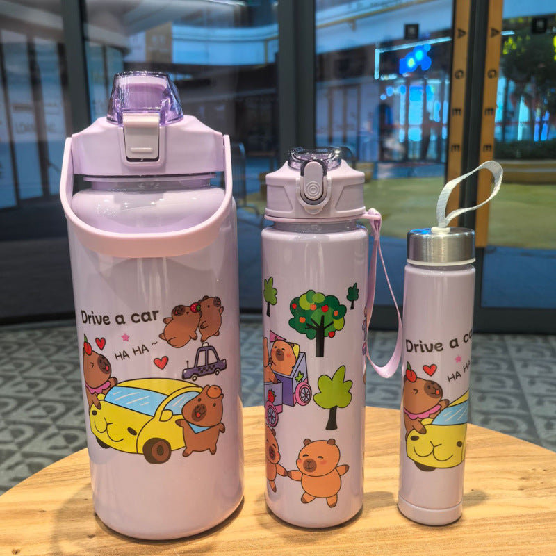 Cartoon Portable Large-capacity Straw Cup New Water Bottle
