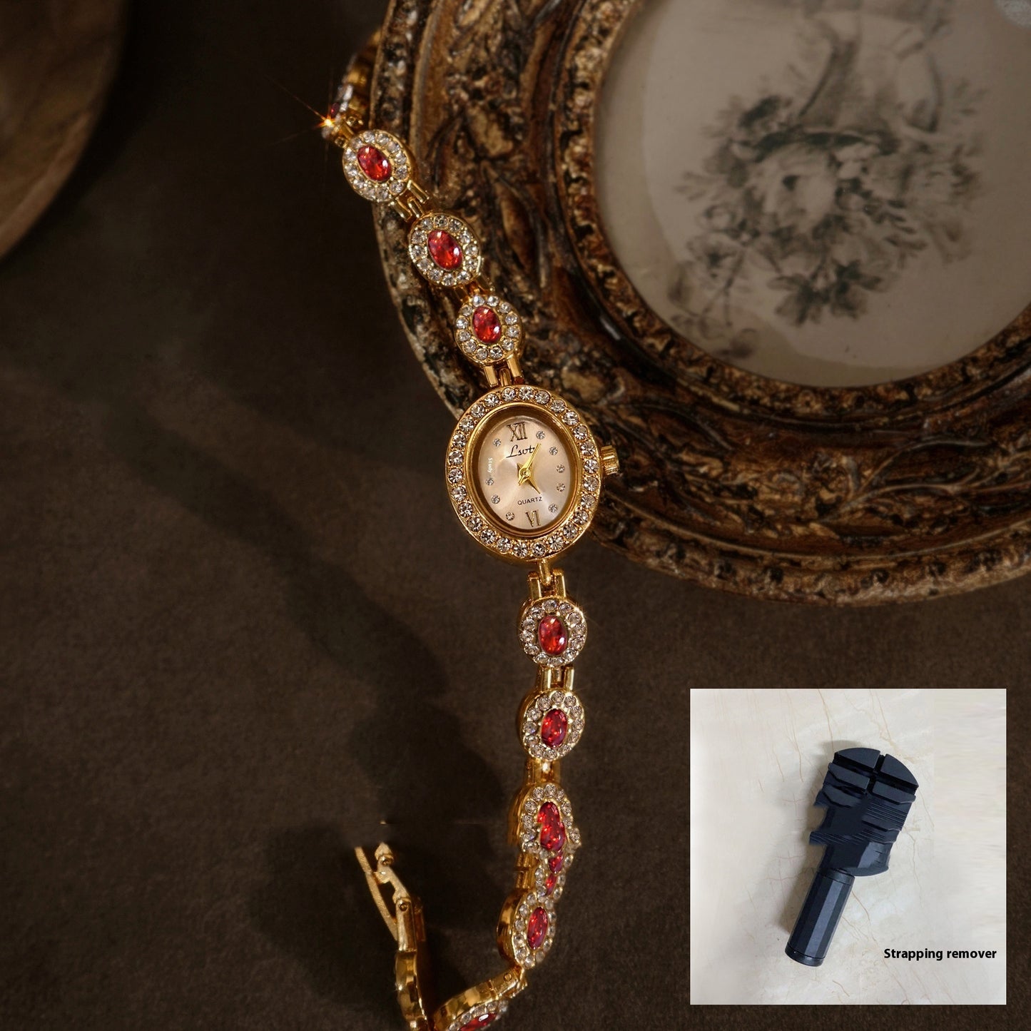 Women's Mid-ancient Oval Colorful Treasure Rainbow Light Luxury Watch