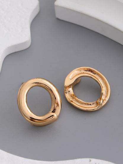 Geometric Circle Stud Earrings For Women In Minimalist Style