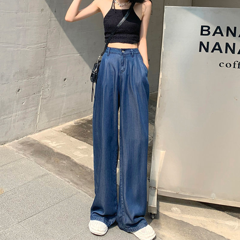 Summer Thin Dark Blue Jeans For Women