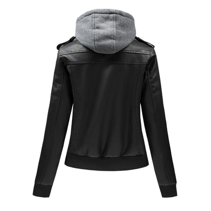 Large Size Women's Artificial Leather Women's Motorcycle Jacket American Style