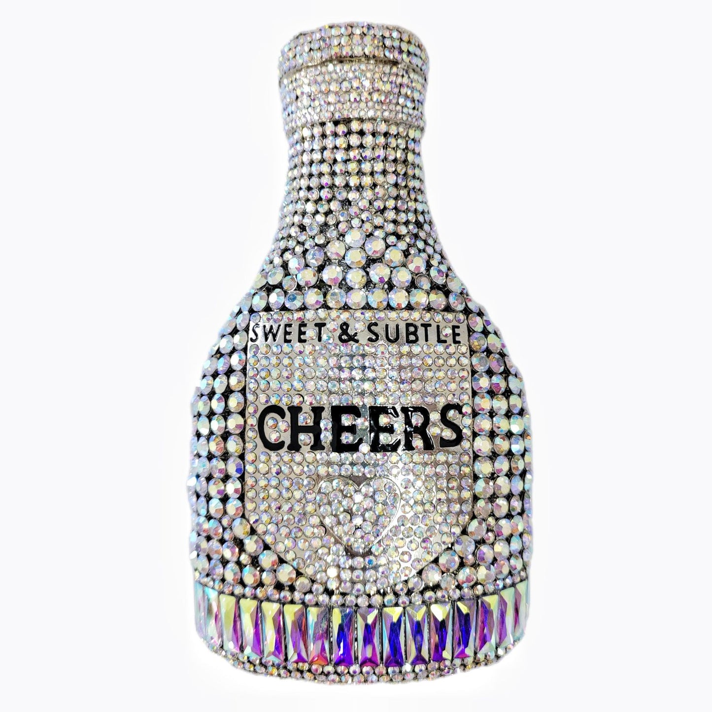 Champagne Bottle Rhinestone Evening Clutch Women's Bag