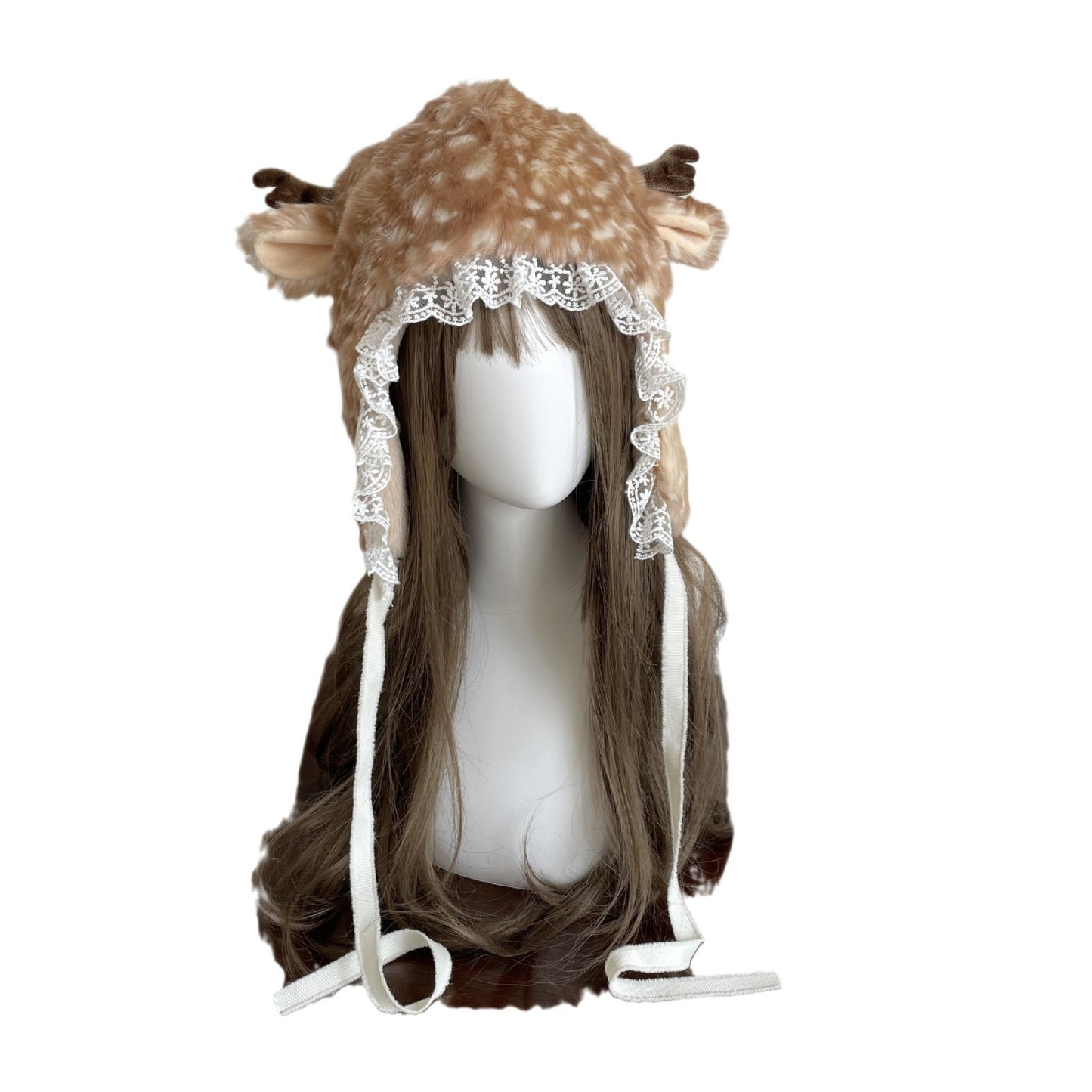 Girls Dress Up Plush Elk Warm Earflaps Cap