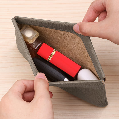 Self-closing First Layer Cowhide Long Wallet