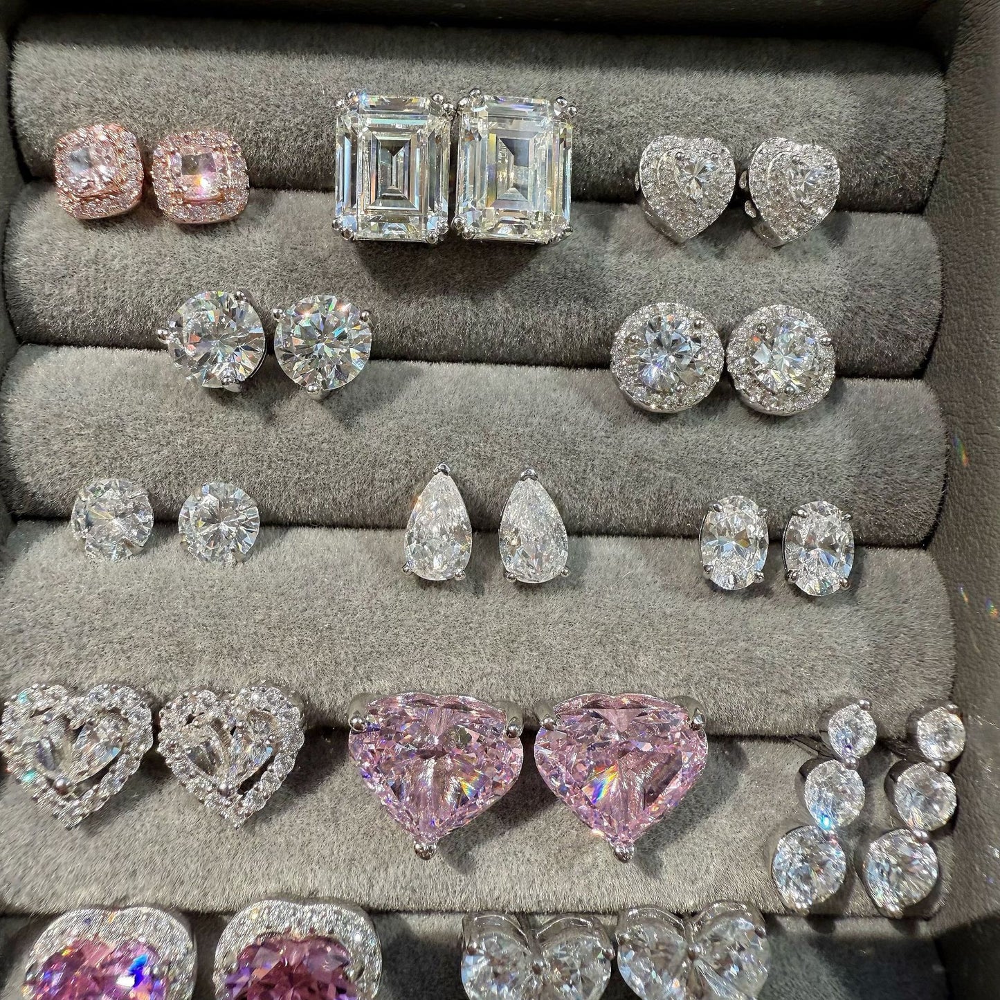 S925 Earrings Sterling Silver  High Quality  Loving Heart Zircon