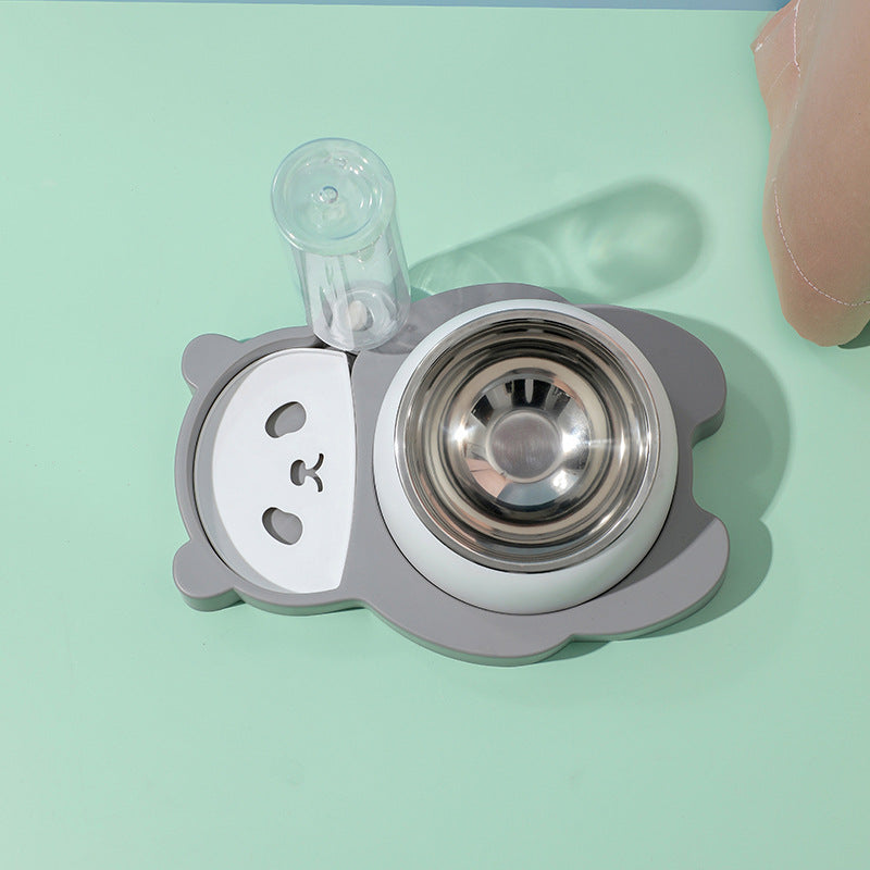 Elevated Dine: Raised Stainless Steel Cat & Dog Feeder Set