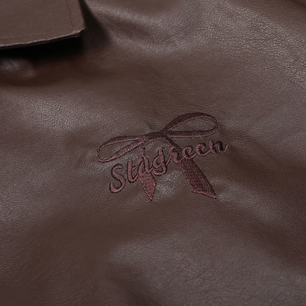 Mens Leather Coat Brand Zipper Signature Craftsmanship