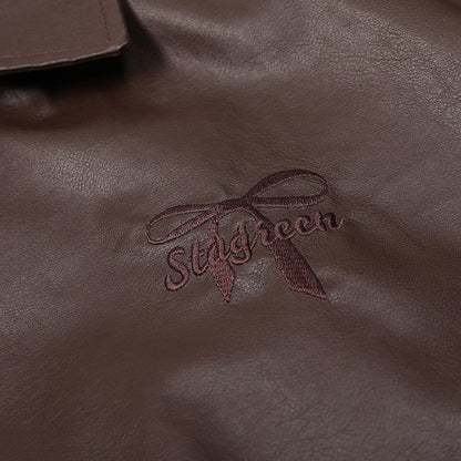 Mens Leather Coat Brand Zipper Signature Craftsmanship