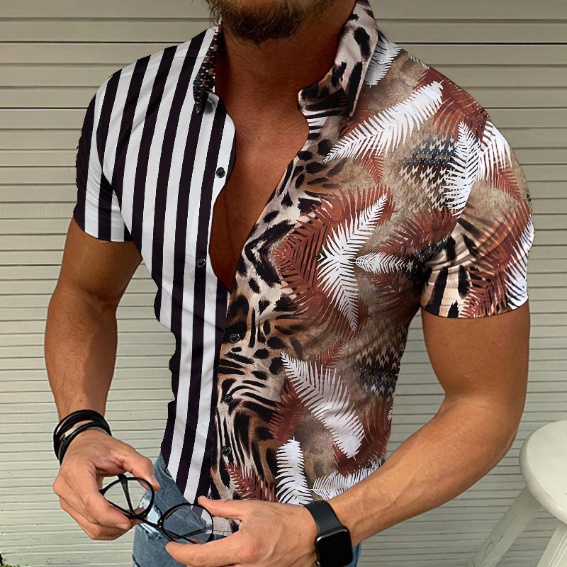 Vibrant Summer Beach Graphic Print Casual Shirt