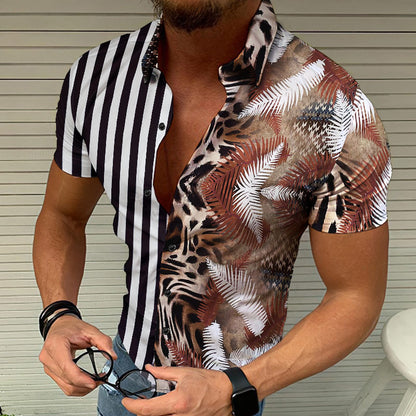 Vibrant Summer Beach Graphic Print Casual Shirt