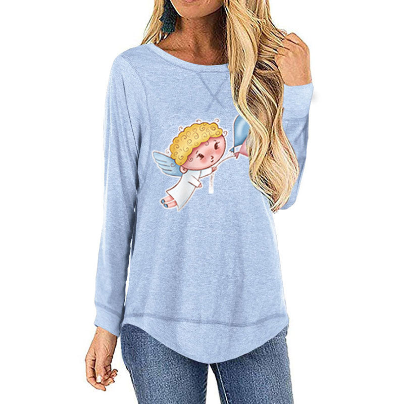 Angel print long sleeve t-shirt