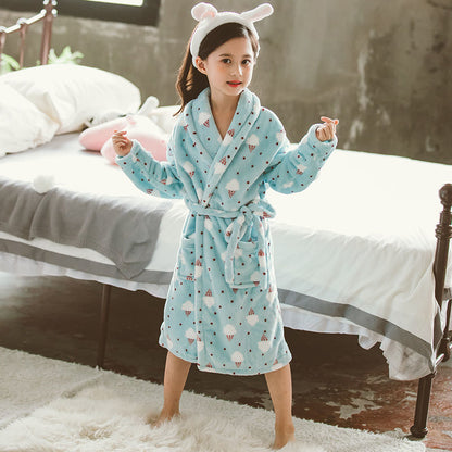 Serene Winter: Thickened Flannel Girls’ Home Service