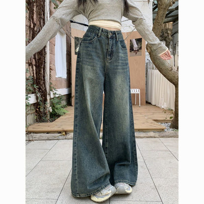 American Retro Straight Wide Leg Jeans