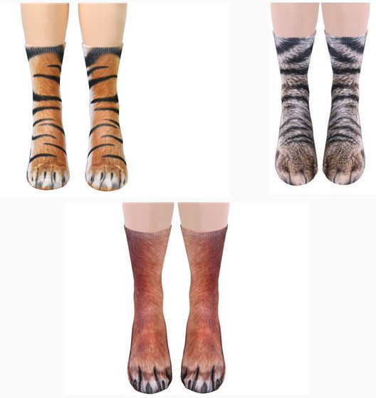 The Feline Paw: 3D Animal Paw Cute Long Socks