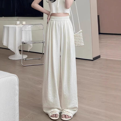 Casual Tall Sweatpants Idle Style White Wide Leg Pants