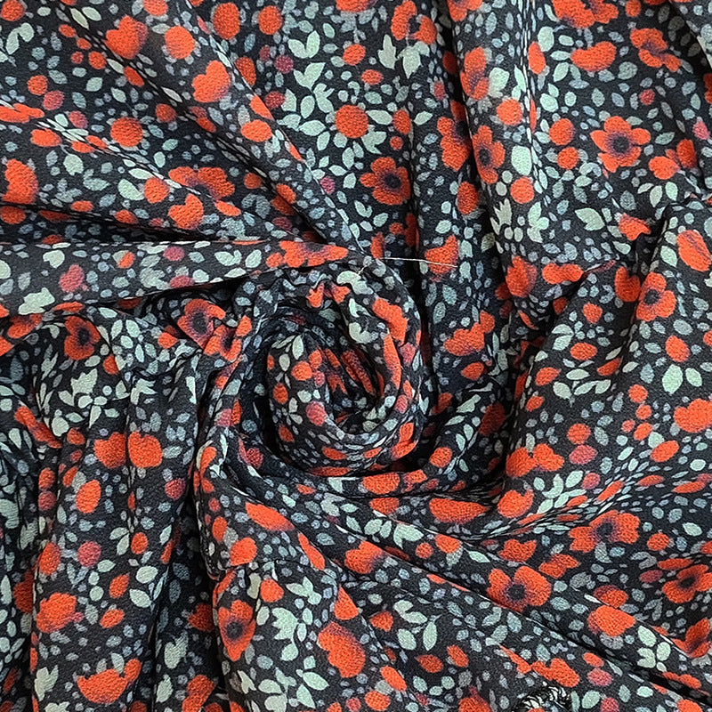 Printed V-neck Casual Loose Long Dress