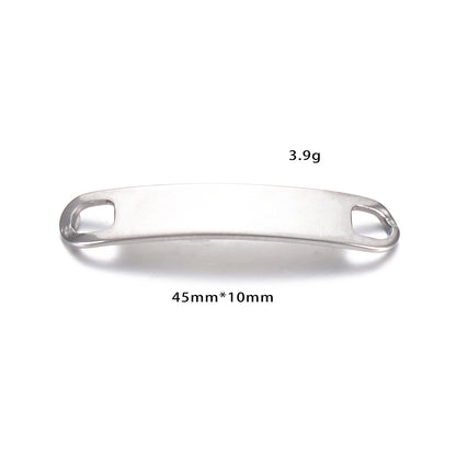 Stainless Steel Bracelet Connector Curved Plate