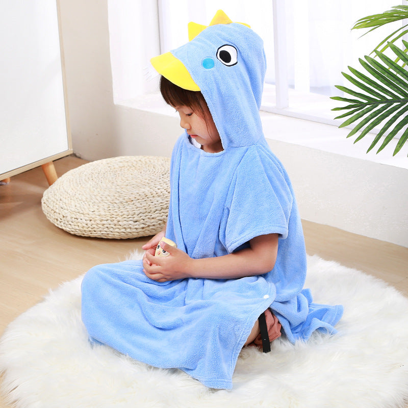 The Absorbent Cloak: Wearable Coral Fleece Hooded Towel
