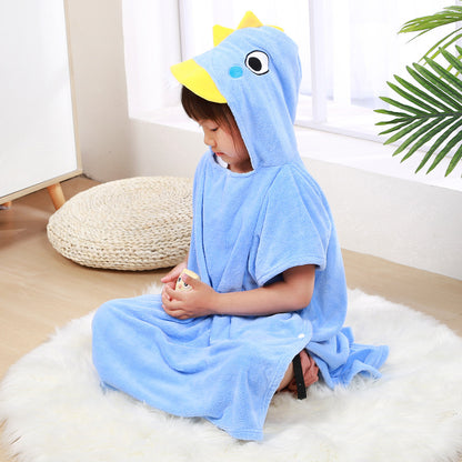 The Absorbent Cloak: Wearable Coral Fleece Hooded Towel