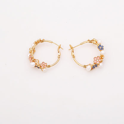 Natural Freshwater Pearl Flower Earrings Affordable Luxury Fashion High Sense