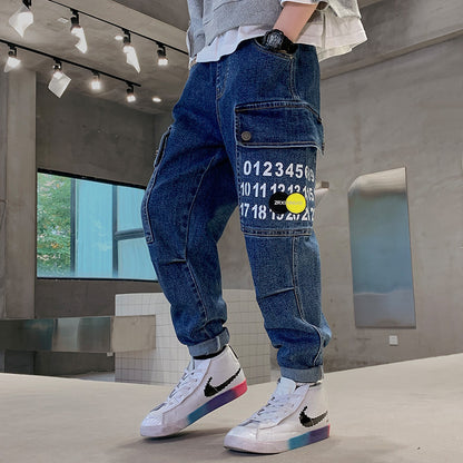 Printed Fashion Girdled Jeans Sculpted Artistic Fit
