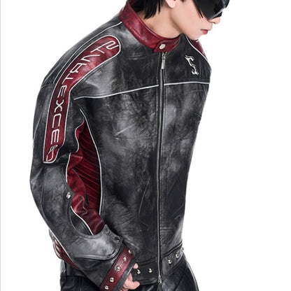 Niche Motorcycle Clothing Coat Mens Winter Leather Coat Curated Boldness