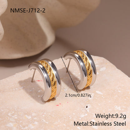 Stainless Steel Simple Design Earrings