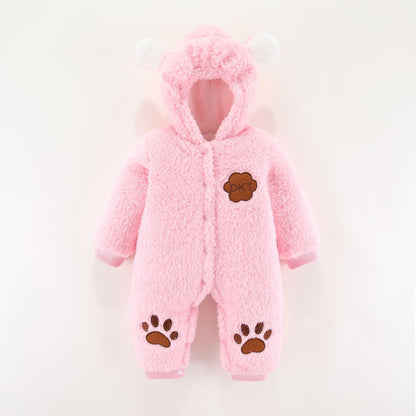 The Thermal Jumpsuit: Thickened Hooded Cotton Romper