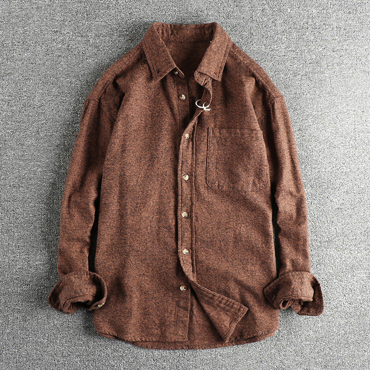 Long Sleeve Shirt Men's High-grade Youth Pocket Shirt