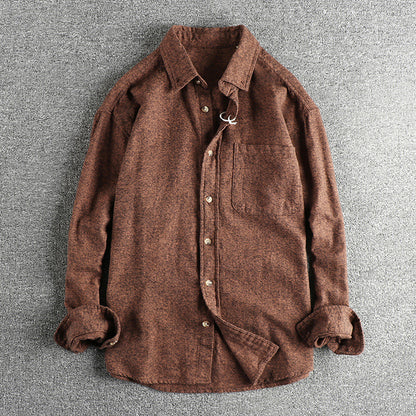 Long Sleeve Shirt Men's High-grade Youth Pocket Shirt