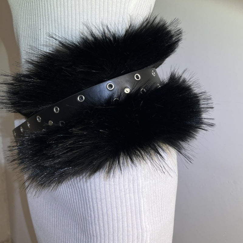 Fur Belt Retro Easy Matching Plush Waist Chain Waist Seal Waist Decorations